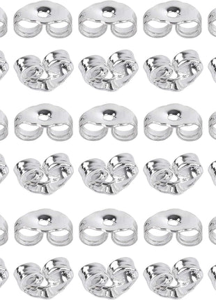 SANNIX 30pcs/15 Pairs 925 Sterling Silver Earring Backs Replacement Secure Ear Lockings