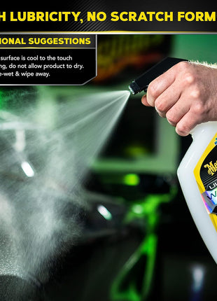 Meguiar's Ultimate Waterless Wash & Wax, Scratch-Free Cleaning Spray that Cleans and Protects Without Water, 2-in-1 Detailer for Shine, Cool Car Gifts for Men and Women, 26 Oz