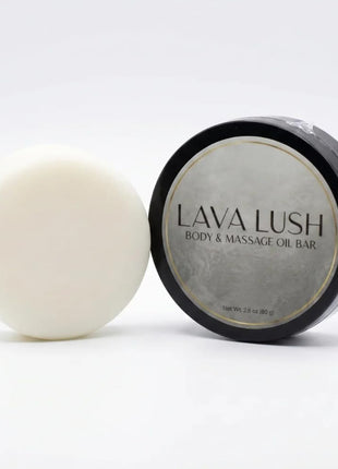 Lava Lush Massage & Body Oil Bar, Solid Oil Bar, Deeply Moisturizing, Melts with Body Heat