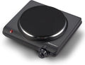 Elite Gourmet ESB 301BF# Countertop Single Cast Iron Burner, 1000 Watts Electric Hot Plate, Temperature Controls, Power Indicator Lights, Easy to Clean, Black