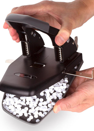 Swingline 2 Hole Punch, 28 Sheet Capacity Hole Puncher, Paper Punch, Low Effort Comfort Handle, Alignment Guide, Black (74050)