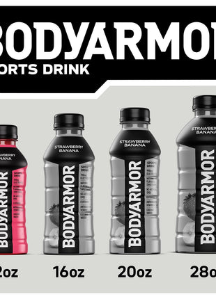 BODYARMOR Sports Drink Sports Beverage, Strawberry Banana, Coconut Water Hydration, Natural Flavors With Vitamins, Potassium Packed Electrolytes, Perfect For Athletes, 12 Fl Oz (Pack of 8)