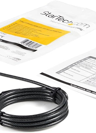 StarTech.com 6.6ft (2m) Laptop Cable Lock - 4 Digit Combination Laptop/Desktop Security Cable Lock for K-Slot Devices/Computers/Monitors - Portable Anti-Theft Vinyl Coated Steel Cable Lock, TAA