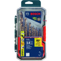 BOSCH CO14B 14-Piece Assorted Set with Included Case - Cobalt M42 Metal Drill Bits with Three-Flat Shank for Drilling Applications in Stainless Steel, Cast Iron, Titanium, and Light-Gauge Metal