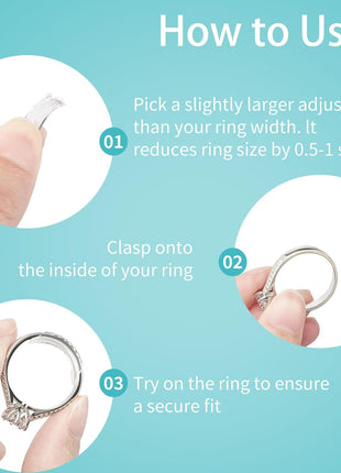 Ring Sizers for Loose Rings, 8 Pack 8 Sizes, Ring Size Adjuster, Invisible Ring Guards for Women and Men, Ring Resizer with Polishing Cloth,Fits Bands Width to 1-8mm