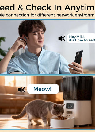 Automatic Cat Feeder with Camera, 5L Smart Dog Food Dispenser with App Control, 1080P Night Vision, Two-Way Audio. 22 Cups Large Hopper, Motion Detection, Timer (5L Single Bowl)