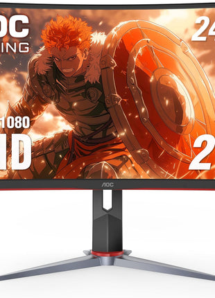 AOC C27G2Z 27 inch Curved Frameless Ultra-Fast Gaming Monitor, FHD 1080p, 0.5ms 240Hz, FreeSync, 2 x HDMI 2.0, 1 x Display Port, Height Adjustable, Xbox PS5 Switch Ready, 3-Year Zero-Bright-Dot