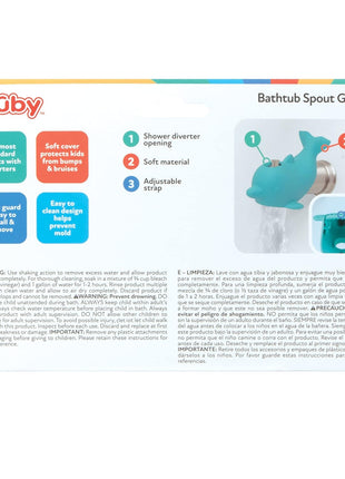 Nuby Bathtub Safety Spout Guard - Compatible with Most Standard Faucets - Bath Toys - Dolphin