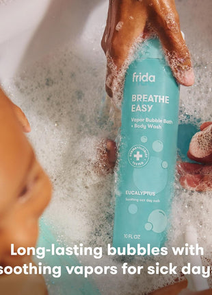 Frida Baby Eucalyptus Vapor Baby & Kids Bubble Bath + Body Wash, Toddler & Baby Body Wash, Dermatologically Tested, Tear-Free, Hypoallergenic, Safe for Skin, Super Sudsy, 10oz
