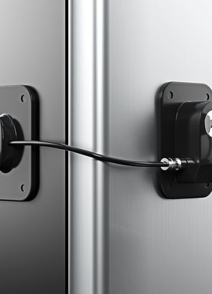 RORMGO Refrigerator Lock 2 Packs, Fridge Lock with Silicone Wire Protection Fridge Locks for Kids Easy to Use and Install Cabinet Locks with Key, Black