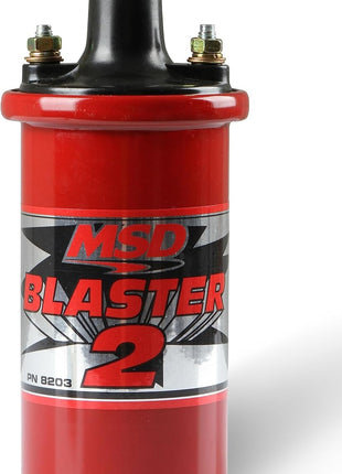 MSD 8203 Ignition Coil Blaster 2 Series (w/ballast resistor), Red, stock style ignition