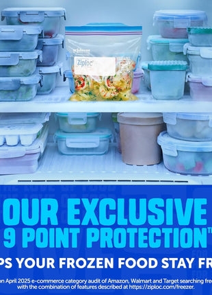Ziploc Gallon Food Storage Freezer Bags, Stand-Up Bottom, Easy to Fill, 28 Count