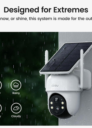 aosu D1 Classic 4-Cam Kit, Security Cameras Wireless Outdoor, Solar Powered | No Subscription Required, 32GB Build-in Storage, 360° Auto Tracking, Solar Powered, 3MP Color Night Vision, Easy Install