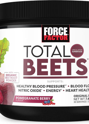 Force Factor Total Beets Drink Mix to Support Circulation & Blood Flow | with Nitrates to Support Healthy Blood Pressure, Nitric Oxide, Energy & Cardiovascular Heart Health, 60 Servings, 2-Pack