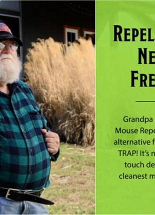 Grandpa Gus's Extra-Strength Mouse Repellent Pouches, Peppermint & Cinnamon Oil, Natural Rodent Deterrent Control for Garage, RV, Car, Basement, Attic, Storage, 1.75 Oz (Pack of 10)