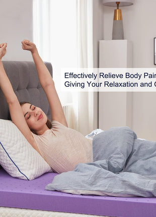 SINWEEK 2 Inch Gel Memory Foam Mattress Topper Ventilated Soft Pressure Relieve Mattress Pad, Breathable Bed Topper, CertiPUR-US Certified, Twin Size