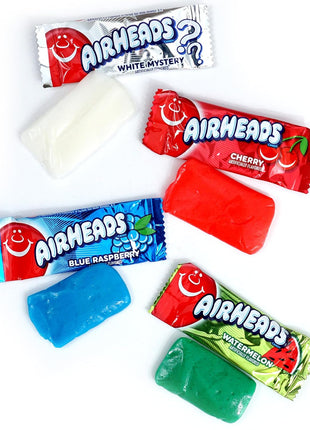 Airheads Candy Mini Bars, Assorted Flavors, 2 Pounds (Approx. 70 Pieces) Airheads Bulk Bag, Individually Wrapped Candy, Mini Airhead