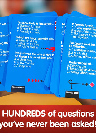 SUSSED The Wacky 'What Would You Do?' Social Card Game - Easy Fun for Teens, Boys, Girls, Tweens - Travel Size Game for Road Trips - Kids Ages 10+ & Adults - Cool Blue Deck