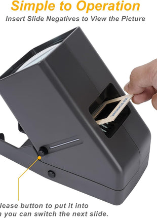 35mm Slide Viewer, Film Negative and Slide Viewer with 3X Magnification and LED Lighted Illuminated Viewing, USB Powered