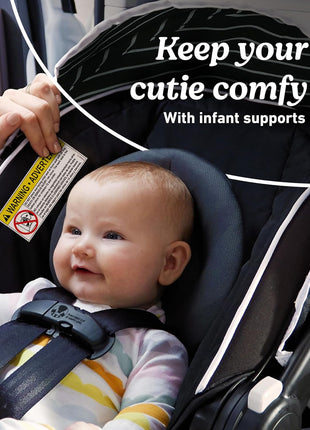Graco® SnugRide Lite LX Infant Car Seat, Lightweight Rear-Facing Seat for Babies 4–30 lb, 4-Position Adjustable Base, Latch Installation & ProtectPlus Engineered, Studio