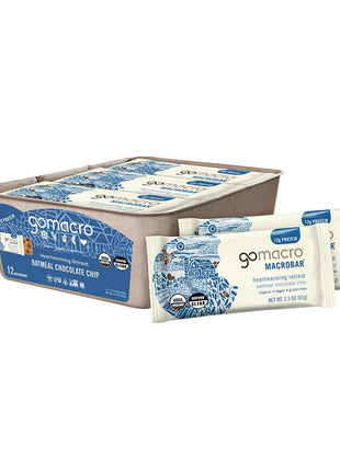Gomacro, Nutrition Bar Oatmeal Chocolate Chip Organic 12 Count, 2.3 Ounce