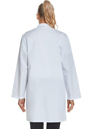 VOGRYE Professional Lab Coat for Women Men Long Sleeve, White, Unisex (Small, White)