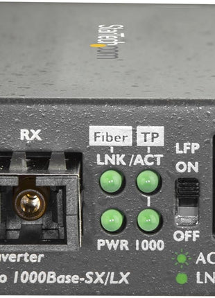 StarTech.com Multimode (MM) SC Fiber Media Converter for 10/100/1000 Network - 550m Range - Gigabit Ethernet - 850nm - Full Duplex, TAA (MCMGBSCMM055)