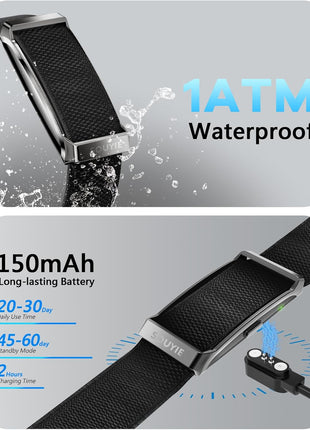 Smart Bracelet for Men Women, Health Activity Fitness Trackers, 24H Sleep Tracker, 24/7 Continuous Heart Rate/Blood Pressure/HRV/Stress Monitor, 170+ Sports Modes Smart Wristband with Free APP 2 Bands