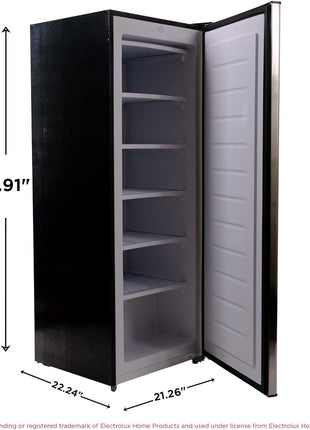 Frigidaire EFRF694, 6.5 cu ft, Upright Freezer, Platinum Series, Stainless steel