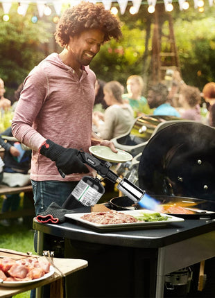 Sondiko Powerful Grill & Cooking Propane Torch L8010, Sous Vide, Welding Torch, Adjustable Wood Torch Burner for Searing Steak, BBQ, Campfire Starter(Black, Grey) Propane Tank Not Included