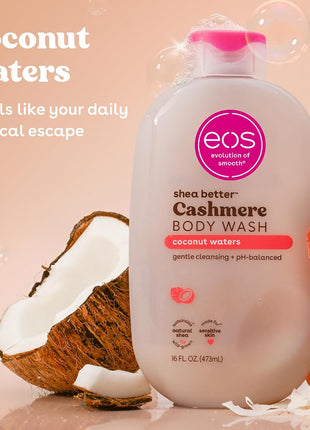 eos Cashmere Body Wash- Coconut Waters, Creamy Gel, Shea Butter, 16 fl oz