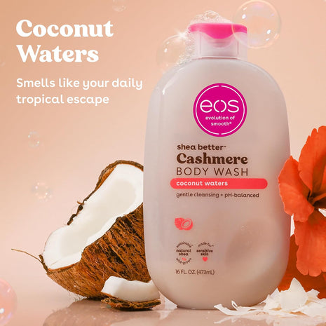 eos Cashmere Body Wash- Coconut Waters, Creamy Gel, Shea Butter, 16 fl oz
