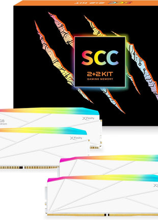 V-Color DDR5 SCC KIT 2+2 Manta XFinity 32GB(16GBx2) 7200MHz with RGB Filler kit CL34 1.4V SK Hynix IC RGB Gaming Desktop Upgrade RAM Memory Module - White (TMXFL1672834WW-DW)