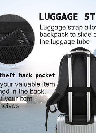 Laptop Backpack,Business Travel Anti Theft Slim College Backpack | Water Resistant Durable Computer Bag Gift for Women & Men Fits 15.6 Inch Laptop and Notebook - Black
