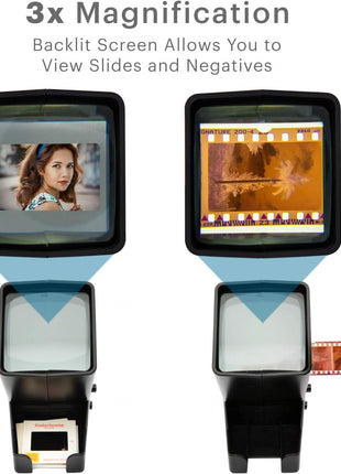 Kodak 35mm Slide & Film Viewer, LED Lighted, 3X Magnification, Handheld | Relive family memories & vacation photos instantly - no computer, software, or downloads needed; AC adapter sold separately.