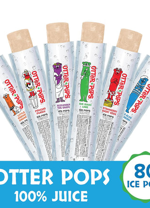 Otter Pops Freezer Bars, 100% Fruit Juice Ice Pops, Original Flavors (80ct – 2oz bars)