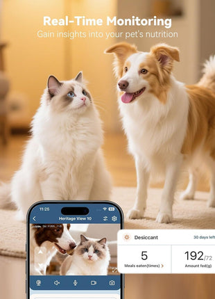 WOPET Automatic Dog Feeder with Camera,1080P HD Video with Night Vision, 5GHz/2.4GHz Dog Food Dispenser with App Control, 4GB SD Card, 2-Way Audio for Cats & Dogs