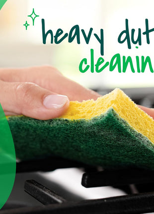 Scotch-Brite Heavy Duty Scrub Sponge, 9 Kitchen Sponges Designed for Tough Messes in the Kitchen that Last 3X Longer*, Best for Cast Iron Skillets and Outdoor Grills, Flexible, Durable, and Strong