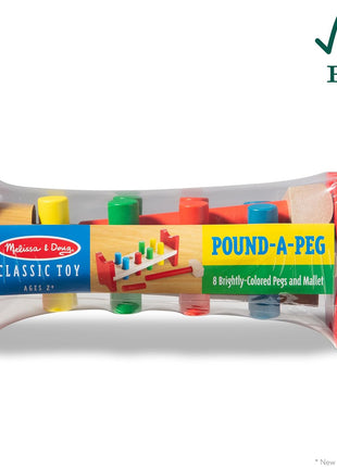 Melissa and Doug MD496 Pound-a-Peg Classic Toy Set (10 Pieces)