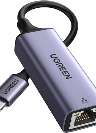 UGREEN USB C to Ethernet Adapter, Plug and Play 1Gbps Aluminum Adapter | (Thunderbolt 4/3 Compatible) to RJ45 Network Dongle, Compatible for MacBook Pro/Air, iPhone 17 Pro/Max, iPad, XPS