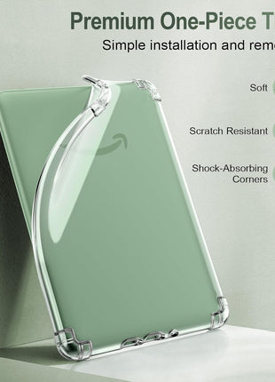 MoKo Clear Case for 6 inch All-New Kindle (11th Generation-2024/2022 Release), Ultra Clear Soft TPU Slim Flexible Transparent Skin Bumper Back Cover Shell for Kindle 11 2024