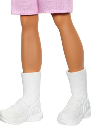 Barbie Fashionistas Ken Doll #241 with Blonde Hair | Wearing Red and White Striped Polo Shirt with Pink Shorts, White Crew Socks and Sneakers