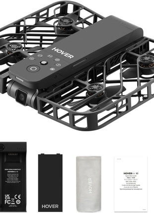 HOVERAir X1 Drone with Camera, Follow-me Drone with Self-Flying Mode | Foldable Mini Drone with HDR Video Capture, Palm Takeoff, Intelligent Flight Paths, Hands-Free Control Black (Combo)