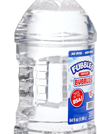 Little Kids Bubbles by Fubbles | Made in The USA | 64oz Non Toxic Bubble Solution | Refill Solution for Bubble Machines and Bubble Toys