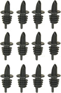 Tablecraft Free Flow Pourers, 2.5 x 1.25 Inch, 12 Count, Black