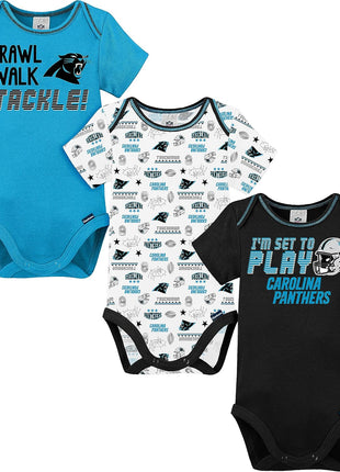 Gerber NFL Unisex-Baby NFL Team 3 Pack Short Sleeve Onesie Bodysuit