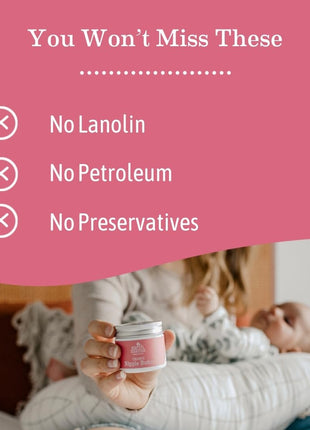 Earth Mama Organic Nipple Butter - 2 fl oz - Lanolin-Free Nipple Cream - Safe, Soothing Balm for Breastfeeding - Postpartum Essentials for Nursing