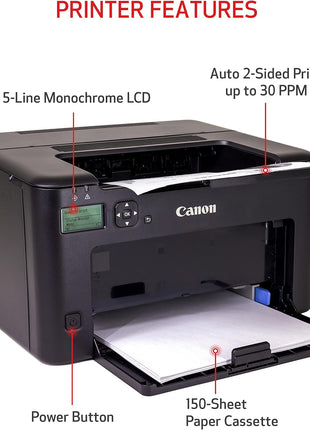 Canon imageCLASS LBP122dw - Monochrome Duplex Wireless Laser Printer, Single Function, Home Office, Mobile Ready, 30 PPM, Black