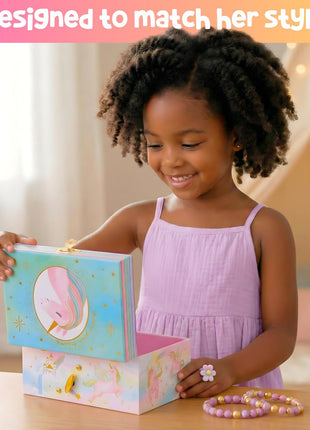 Giggle & Honey® Musical Unicorn Jewelry Box for Girls | Music Boxes for Little Girls | Toddler Jewelry Box for 4 Year Old Kids | Toys for Toddlers | Birthday Gifts for Kids 5, 6, 7, 8, 9 Years