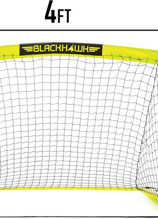 Franklin Sports Blackhawk Backyard Soccer Goal - Portable Pop Up Soccer Nets - Youth + Adult Folding Indoor + Outdoor Goals - Multiple Sizes + Colors